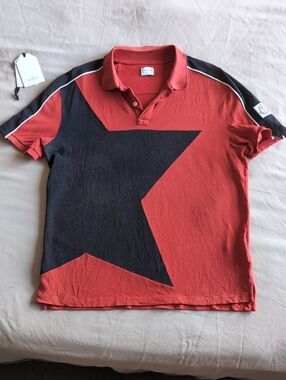 MONCLER X THOM BROWNE Gamme Bleu 'étoile' Polo 🤩 XXL